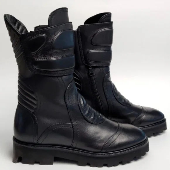 CASADEI Polacco Elite Biker Bootz ▪︎ Sz 37/6.5 ▪︎ Black - Picture 10 of 16